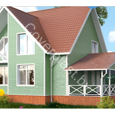 Сайдинг виниловый Ю-Пласт, зелёный-1